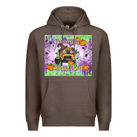 Coffee Halloween School Bus Premium Hoodie - texasbilliewilder