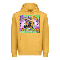 Mustard Halloween School Bus Premium Hoodie - texasbilliewilder
