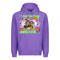 Purple Halloween School Bus Premium Hoodie - texasbilliewilder