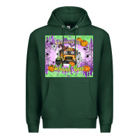Sports Green Halloween School Bus Premium Hoodie - texasbilliewilder