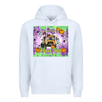 White Halloween School Bus Premium Hoodie - texasbilliewilder