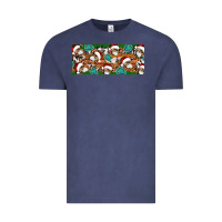 Vintage Denim Santa skeleton christmas Vintage Tee - Artiststas