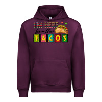 Mauve Wine I'm Here For The Tacos Urban Hoodie - texasbilliewilder