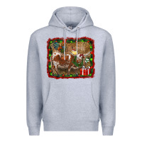 Heather Grey christmas farm animals Premium Hoodie - RanaPortraitStore