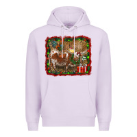 Lilac christmas farm animals Premium Hoodie - RanaPortraitStore