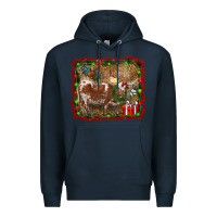 Navy christmas farm animals Premium Hoodie - RanaPortraitStore