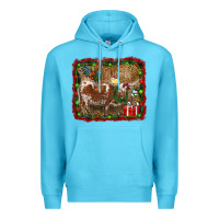 Ocean Blue christmas farm animals Premium Hoodie - RanaPortraitStore