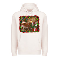 Pale Pink christmas farm animals Premium Hoodie - RanaPortraitStore