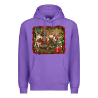Purple christmas farm animals Premium Hoodie - RanaPortraitStore