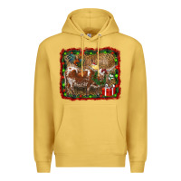 Antique Gold christmas farm animals Premium Hoodie - RanaPortraitStore