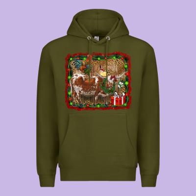 Christmas Farm Animals Premium Hoodie Designed By Ranaportraitstore