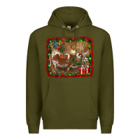 Army Green christmas farm animals Premium Hoodie - RanaPortraitStore