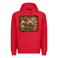 Red christmas farm animals Premium Hoodie - RanaPortraitStore