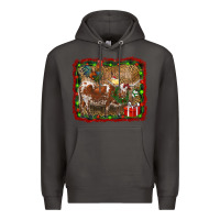 Smoke christmas farm animals Premium Hoodie - RanaPortraitStore