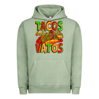 Pigment Oil Green tacos before vatos Urban Hoodie - Zillion Design Studio