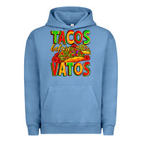 Pigment Pebble Blue tacos before vatos Urban Hoodie - Zillion Design Studio