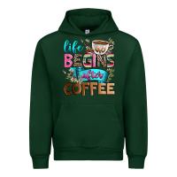 Forest Green life begins after coffee Urban Hoodie - Zillion Design Studio