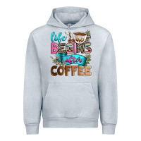Heather Grey life begins after coffee Urban Hoodie - Zillion Design Studio