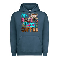 Pigment Midnight Navy life begins after coffee Urban Hoodie - Zillion Design Studio