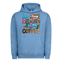 Pigment Pebble Blue life begins after coffee Urban Hoodie - Zillion Design Studio