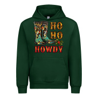 Forest Green christmas cowboy boots ho ho howdy Urban Hoodie - RanaPortraitStore