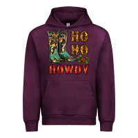 Mauve Wine christmas cowboy boots ho ho howdy Urban Hoodie - RanaPortraitStore