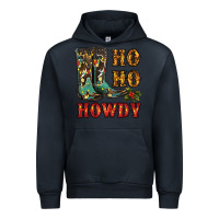 Navy christmas cowboy boots ho ho howdy Urban Hoodie - RanaPortraitStore