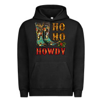 Pigment Black christmas cowboy boots ho ho howdy Urban Hoodie - RanaPortraitStore