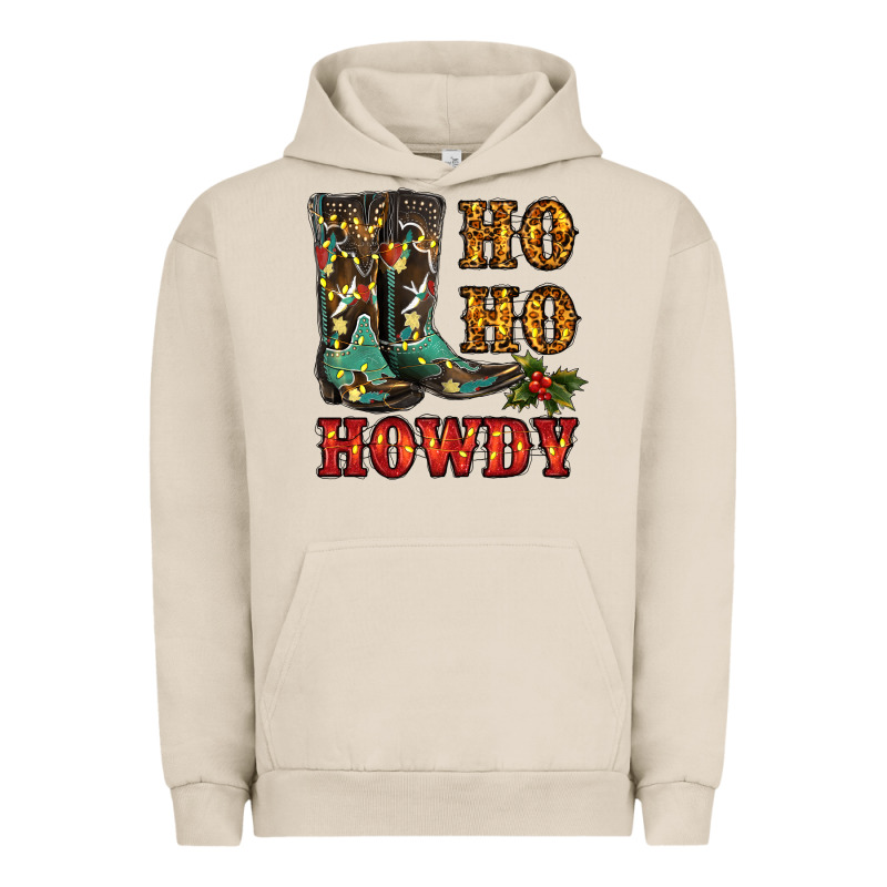 Christmas Cowboy Boots Ho Ho Howdy Urban Hoodie by RanaPortraitStore | Teevron