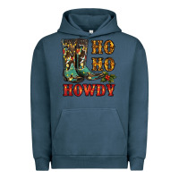 Pigment Midnight Navy christmas cowboy boots ho ho howdy Urban Hoodie - RanaPortraitStore