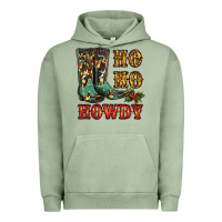 Pigment Oil Green christmas cowboy boots ho ho howdy Urban Hoodie - RanaPortraitStore
