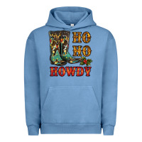 Pigment Pebble Blue christmas cowboy boots ho ho howdy Urban Hoodie - RanaPortraitStore