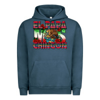Pigment Midnight Navy El Papa Mas Chingon Urban Hoodie - texasbilliewilder
