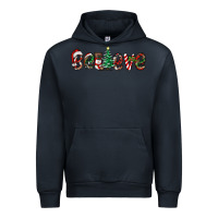 Navy christmas believe Urban Hoodie - RanaPortraitStore