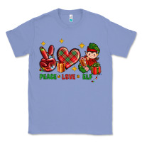 Colony Blue Peace Love Elf Christmas Classic Tee - BundleAndBundleShop
