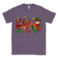 Lavender Peace Love Elf Christmas Classic Tee - BundleAndBundleShop