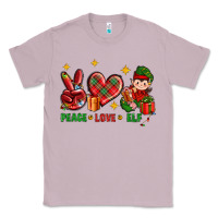 Lilac Peace Love Elf Christmas Classic Tee - BundleAndBundleShop