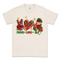 Natural Peace Love Elf Christmas Classic Tee - BundleAndBundleShop