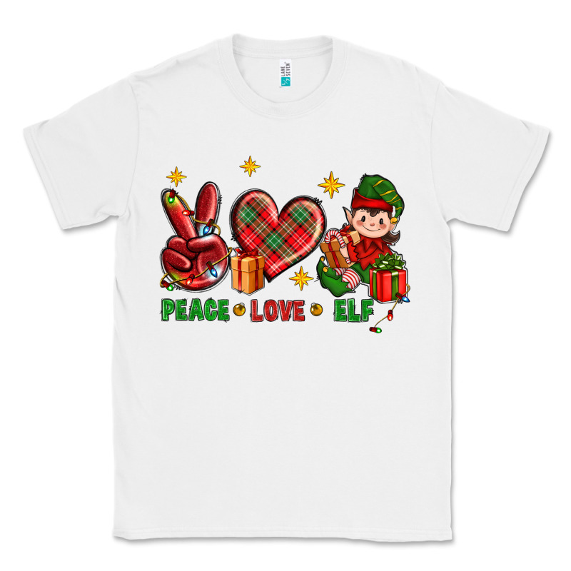 Peace Love Elf Christmas Classic Tee by BundleAndBundleShop | Teevron
