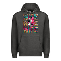 Charcoal Heather race wife wife wife lightningbolt Premium Hoodie - Zillion Design Studio