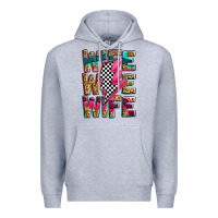 Heather Grey race wife wife wife lightningbolt Premium Hoodie - Zillion Design Studio