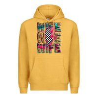 Mustard race wife wife wife lightningbolt Premium Hoodie - Zillion Design Studio