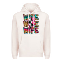 Pale Pink race wife wife wife lightningbolt Premium Hoodie - Zillion Design Studio
