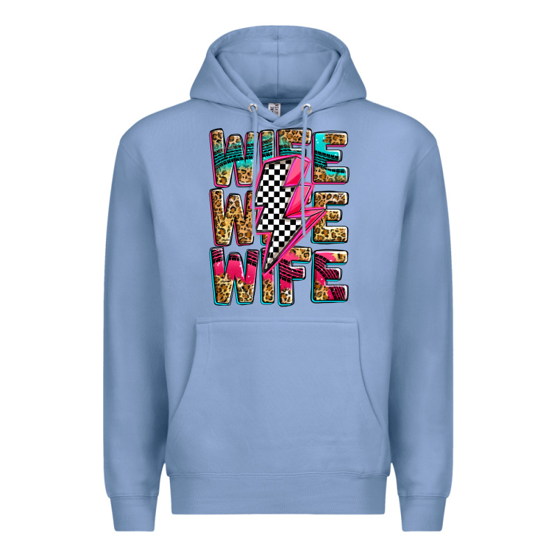 Race Wife Wife Wife Lightningbolt Premium Hoodie by Zillion Design Studio | Teevron