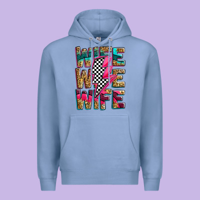 Race Wife Wife Wife Lightningbolt Premium Hoodie Designed By Zillion Design Studio