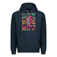 Navy race wife wife wife lightningbolt Premium Hoodie - Zillion Design Studio