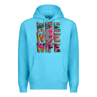 Ocean Blue race wife wife wife lightningbolt Premium Hoodie - Zillion Design Studio