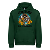 Forest Green dead inside but caffeinated Urban Hoodie - Zillion Design Studio