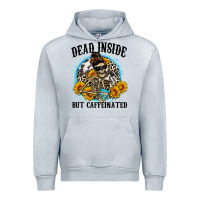 Heather Grey dead inside but caffeinated Urban Hoodie - Zillion Design Studio
