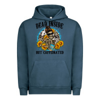 Pigment Midnight Navy dead inside but caffeinated Urban Hoodie - Zillion Design Studio